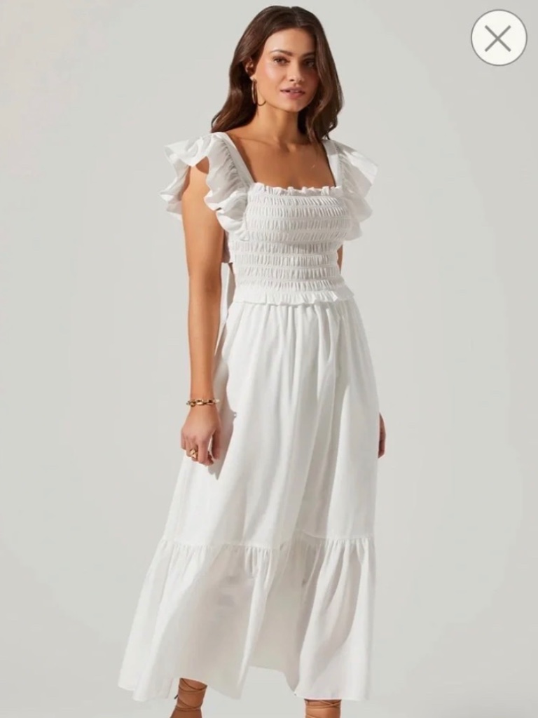 Astr The Label Smocked Flutter Sleeve Dress